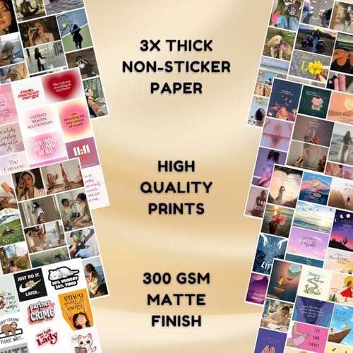 Posters Inc 2026 Vision Board for Manifestation Wall Posters 205 Elements Pack of 12 A4 Size 300 GSM Matte Paper for Wall, Bedroom, Hostel Motivational Life Goals Quotes Daily Affirmations Collection For Girls With Glue Dots Adhesive - Image 5