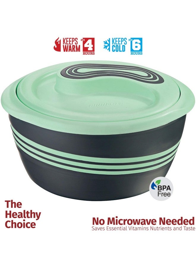 Pinnacle Insulated Casserole Dish with Lid 3 pc Set 2.6/2/1 qt. Hot Pot Food Warmer/Cooler -Thermal Soup/Salad Serving Bowl- Stainless Steel Hot Food Container-Best Gift Set for Moms -Holidays Green - Image 2