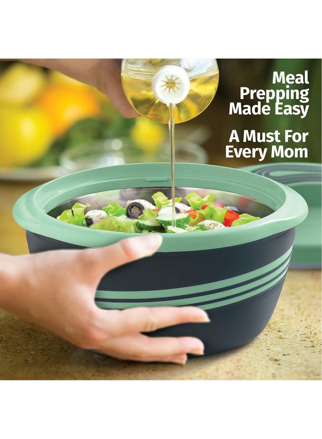 Pinnacle Insulated Casserole Dish with Lid 3 pc Set 2.6/2/1 qt. Hot Pot Food Warmer/Cooler -Thermal Soup/Salad Serving Bowl- Stainless Steel Hot Food Container-Best Gift Set for Moms -Holidays Green - Image 4