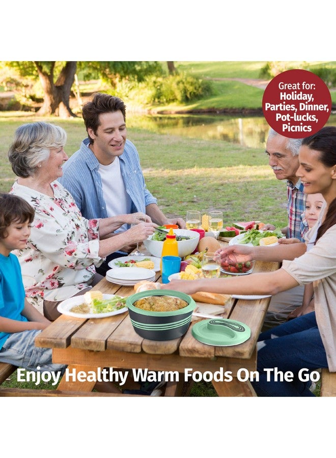 Pinnacle Insulated Casserole Dish with Lid 3 pc Set 2.6/2/1 qt. Hot Pot Food Warmer/Cooler -Thermal Soup/Salad Serving Bowl- Stainless Steel Hot Food Container-Best Gift Set for Moms -Holidays Green - Image 3