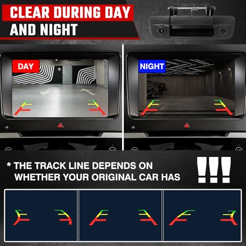 ISINSWIFT Tailgate Handle Backup Camera Fit for Dodge RAM 1500 2009-2017,Fit for Dodge RAM 2500 3500 2010-2017 Tailgate Reversing Rear View Park Assist Camera RCA Plug Replace# 68084284AB - Image 3