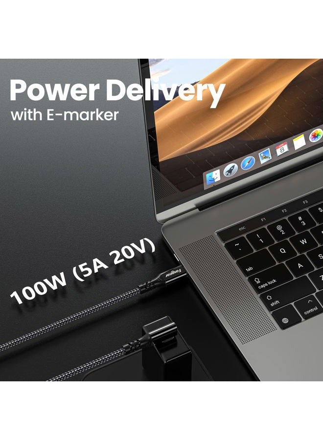 Fasgear USB C to Type C 3.2 Gen 2x2 Cable 3ft, 20Gbps 100W Charging 4K Video USB-C Cord 90 Degree Compatible for Mac-book Pro,i-Pad Mini,Dell/Sam-sung Displays, Thunderbolt 4/3 Monitors (Black) - Image 4