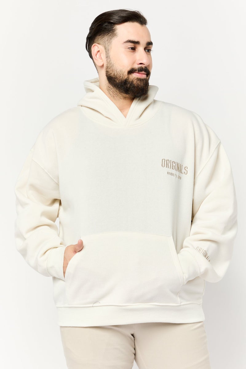 Originals by Brooklyn Cloth Men Graphic Print Long Sleeve Hoodie, Cream  - Image 1