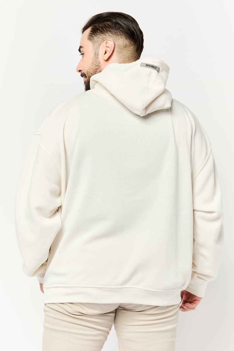 Originals by Brooklyn Cloth Men Graphic Print Long Sleeve Hoodie, Cream  - Image 3