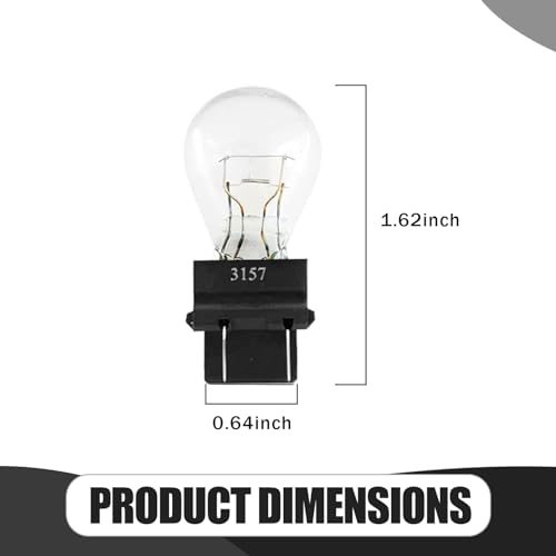 Tesnaao 10 Pack Car Instrument Light Bulb, 3157 Brake Light Bulb, 12V 21/5W Automobile Lighting Replacement Accessory, Universal for Most Cars, Trucks and Vans (White) - Image 2