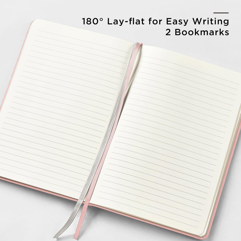 &And Per Se ⩓ Per Se Lined Journal and Pen Set, A5 Leather Hardcover Notebook with Pen & Stationary Set, 160 Pages 100GSM Thick Ruled Paper Journal for Business Work Writing (Pink) - Image 4