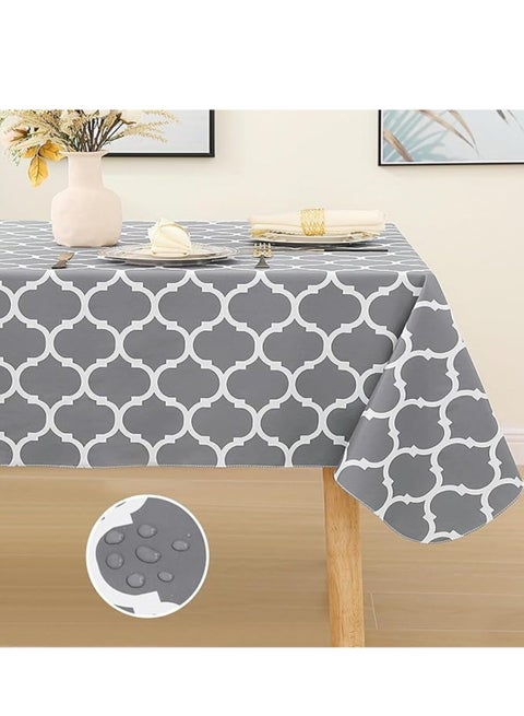 Rectangle Table Cloth, 60x102inches(150x260cm) Waterproof Stain Resistant Washable Tablecloth, Moroccan Polyester Table Cover for Dining, Indoor and Outdoor
