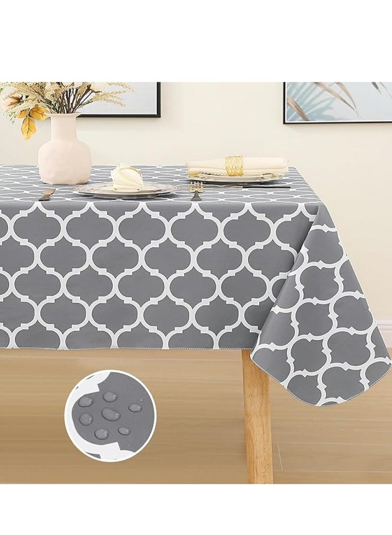 Rectangle Table Cloth, 60x102inches(150x260cm) Waterproof Stain Resistant Washable Tablecloth, Moroccan Polyester Table Cover for Dining, Indoor and Outdoor