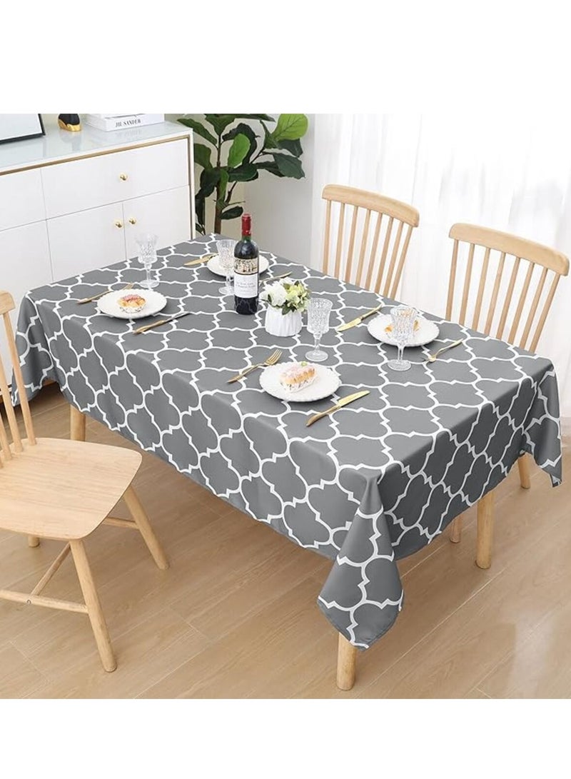 Rectangle Table Cloth, 60x102inches(150x260cm) Waterproof Stain Resistant Washable Tablecloth, Moroccan Polyester Table Cover for Dining, Indoor and Outdoor