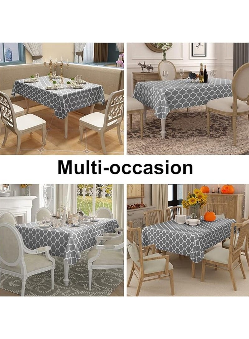 Rectangle Table Cloth, 60x102inches(150x260cm) Waterproof Stain Resistant Washable Tablecloth, Moroccan Polyester Table Cover for Dining, Indoor and Outdoor