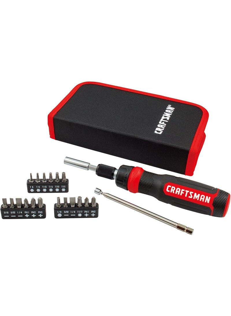 CRAFTSMAN CRAFTSMAN Ratcheting Screwdriver Multibit Set 26Piece CMHT68001  - Image 1