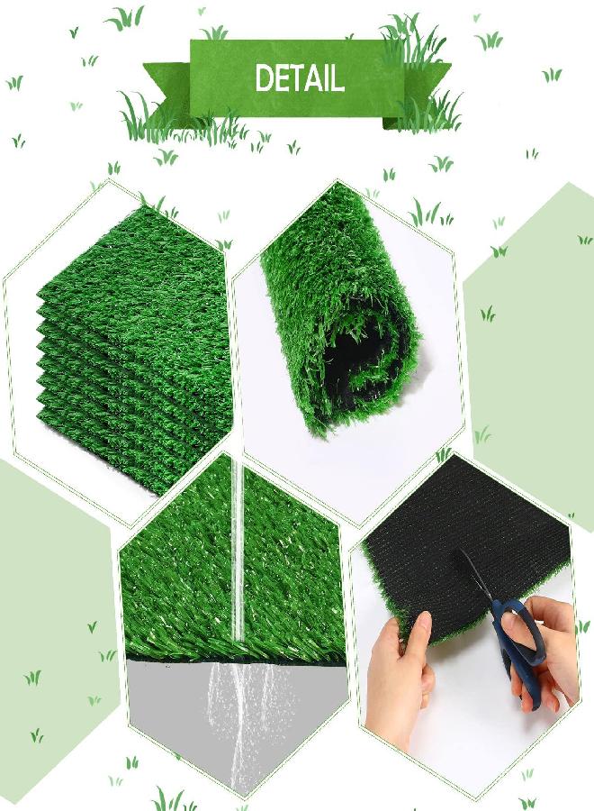 Nuanchu Nuanchu Grass Placemats Artificial Grass Squares Fake Grass Mat Synthetic Turf Patch Realistic Grass Rug with Drainage Hole for Pet DIY Dollhouse Indoor and Outdoor Decoration (12 Pieces,6 x 6 Inch)  - Image 2