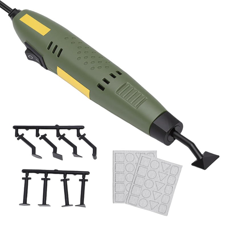 Common 12V 8000rpm Mini Pen Sander with 8 Replacement Heads and 2 Sandpapers for Wood Polishing Metal Cleaning DIY - Image 2