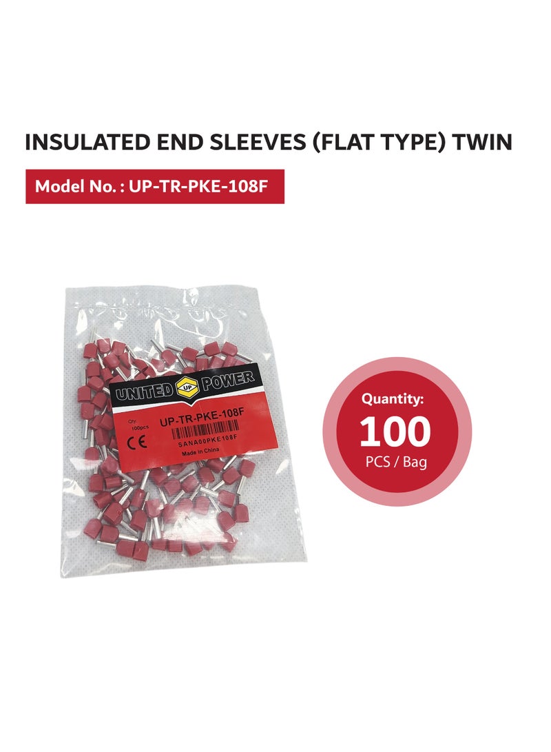 يونايتد باور أكمام طرفية معزولة مزدوجة من النوع المسطح - موصلات أسلاك ذات أطراف دائرية، طرفية مضغوطة، عزل متين من مادة البولي فينيل كلوريد، أحجام متعددة لمشاريع الأسلاك الكهربائية - Image 3