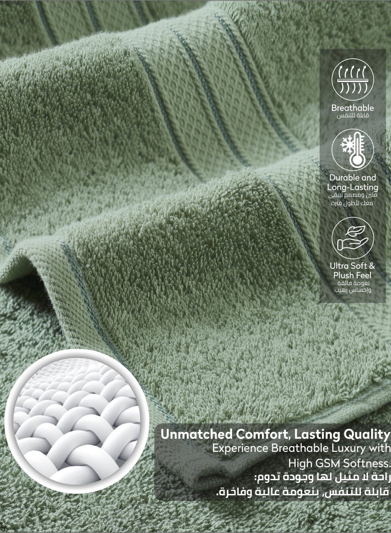 Donetella Premium 100 % Combed Cotton 1-Pcs Bath Sheet (85 X 172 CM) 600 GSM Large Towel, Highly Absorbent, Quick Dry,Best Towel for Bathroom, Spa And Hotel,Olive Green  - Image 5