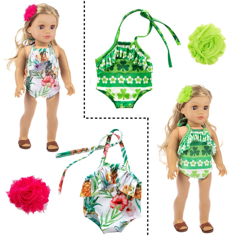 ZITA ELEMENT 24 Pcs American Doll Clothes for 18 inch Doll Clothes and Accessories - Doll Clothing Outfits Dress Swimsuits Tights for 18 Inch Dolls - Image 5