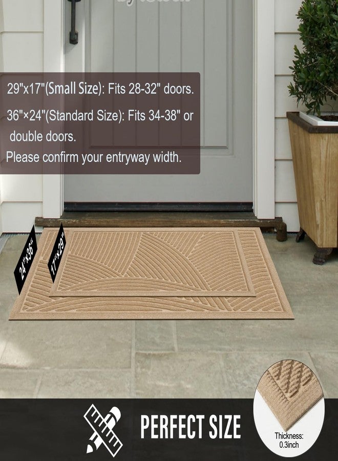 HIYARD Sturdy Front Door Mat, Absorbent Muddy Dirt Resist Welcome Door Mats Outdoor Indoor, Fade Resistant, Non-Slip Backing Entry Mat Low Profile Doormat for Entryway, 29×17, Beige - Image 3