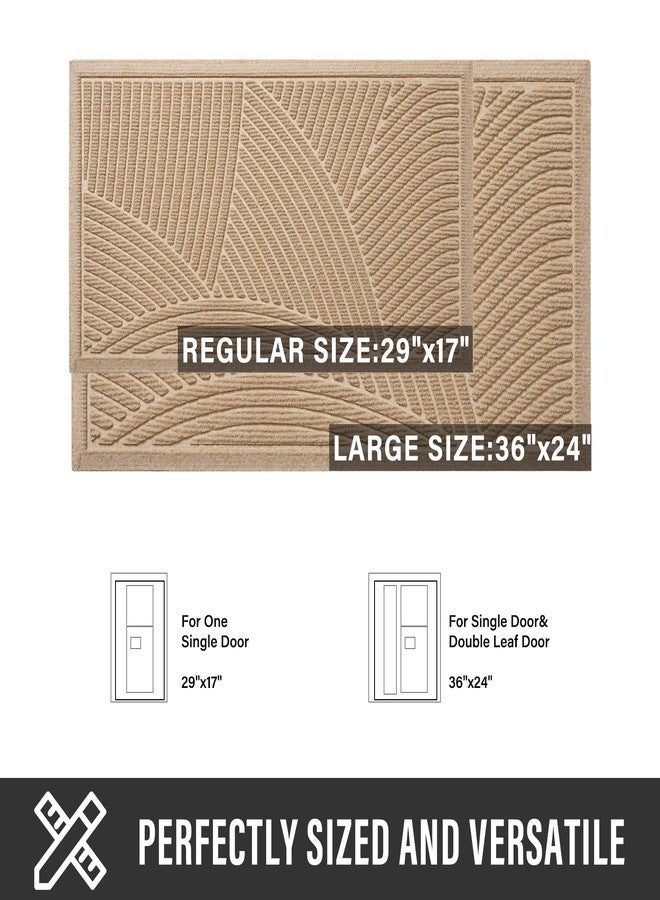 HIYARD Sturdy Front Door Mat, Absorbent Muddy Dirt Resist Welcome Door Mats Outdoor Indoor, Fade Resistant, Non-Slip Backing Entry Mat Low Profile Doormat for Entryway, 29×17, Beige - Image 4