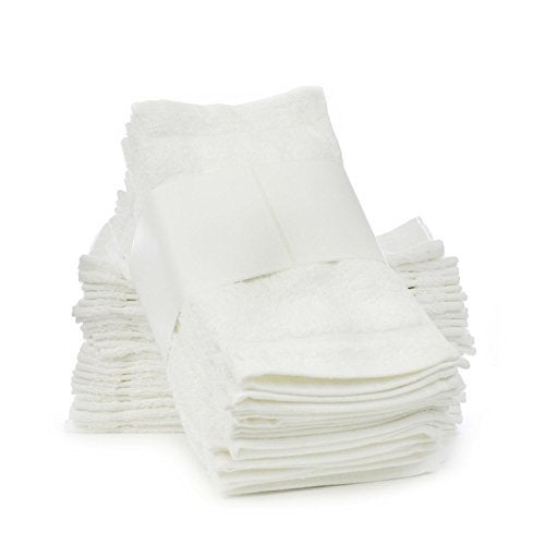 BC BARE COTTON 892-101-01 Washcloth, Set of 24, White - Image 1