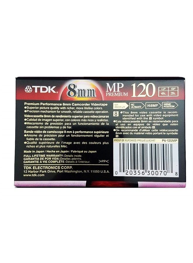 TDK P6120MP 8mm MP Premium Video Tape 
