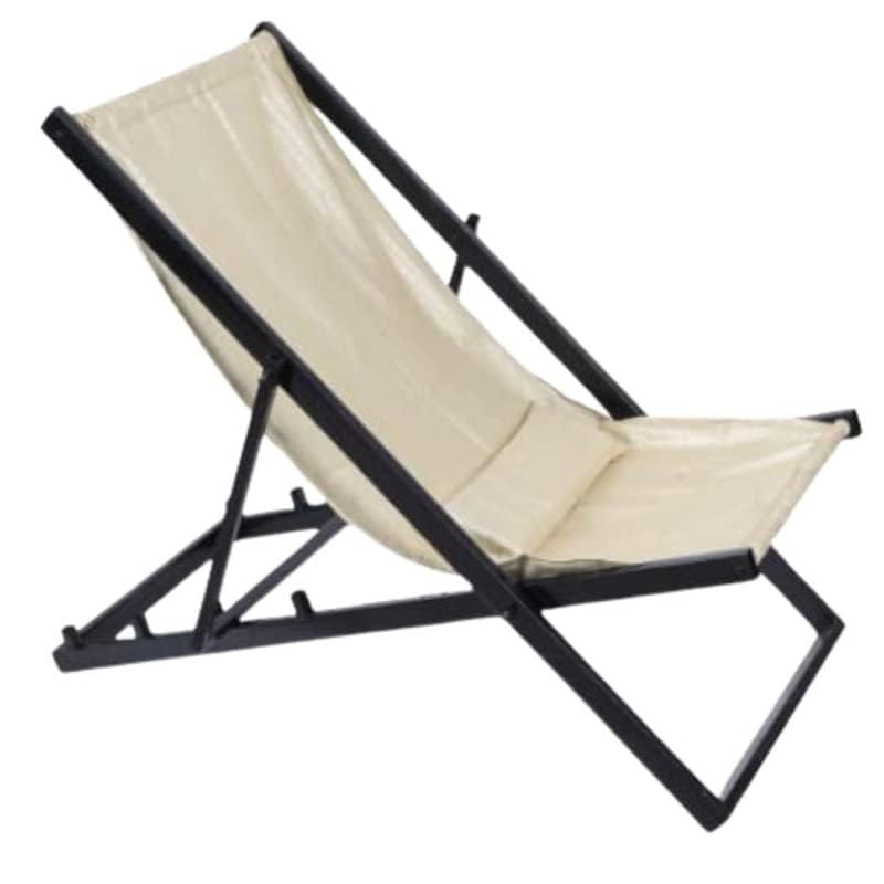 HIRVALL HIRVALL Outdoor Patio Sling Chairs UV Waterproof Fabric Lightweight Foldable Aluminum Frame Ideal for Deck Pool or Beach Beige - Image 1
