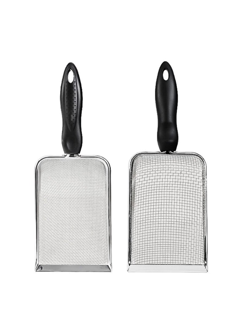 2 Pcs Reptile Scoops Terrarium Bedding Substrate Sand Sifter Stainless Steel Fine Mesh Small Pet Cage Cleaner Shovel - Image 1