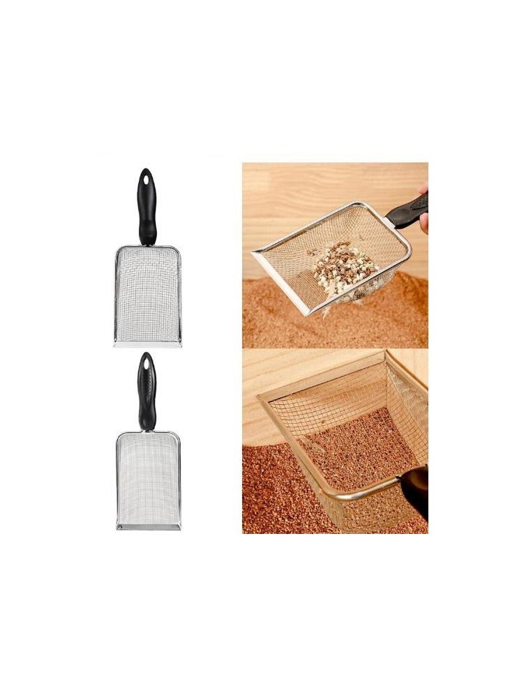 2 Pcs Reptile Scoops Terrarium Bedding Substrate Sand Sifter Stainless Steel Fine Mesh Small Pet Cage Cleaner Shovel - Image 2
