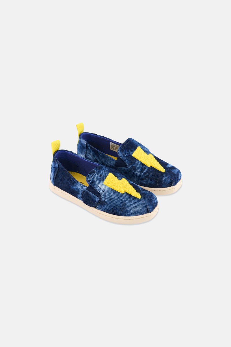 TOMS Toddlers Boy Alpargata Twin Gore Slip On Shoes, Blue - Image 1