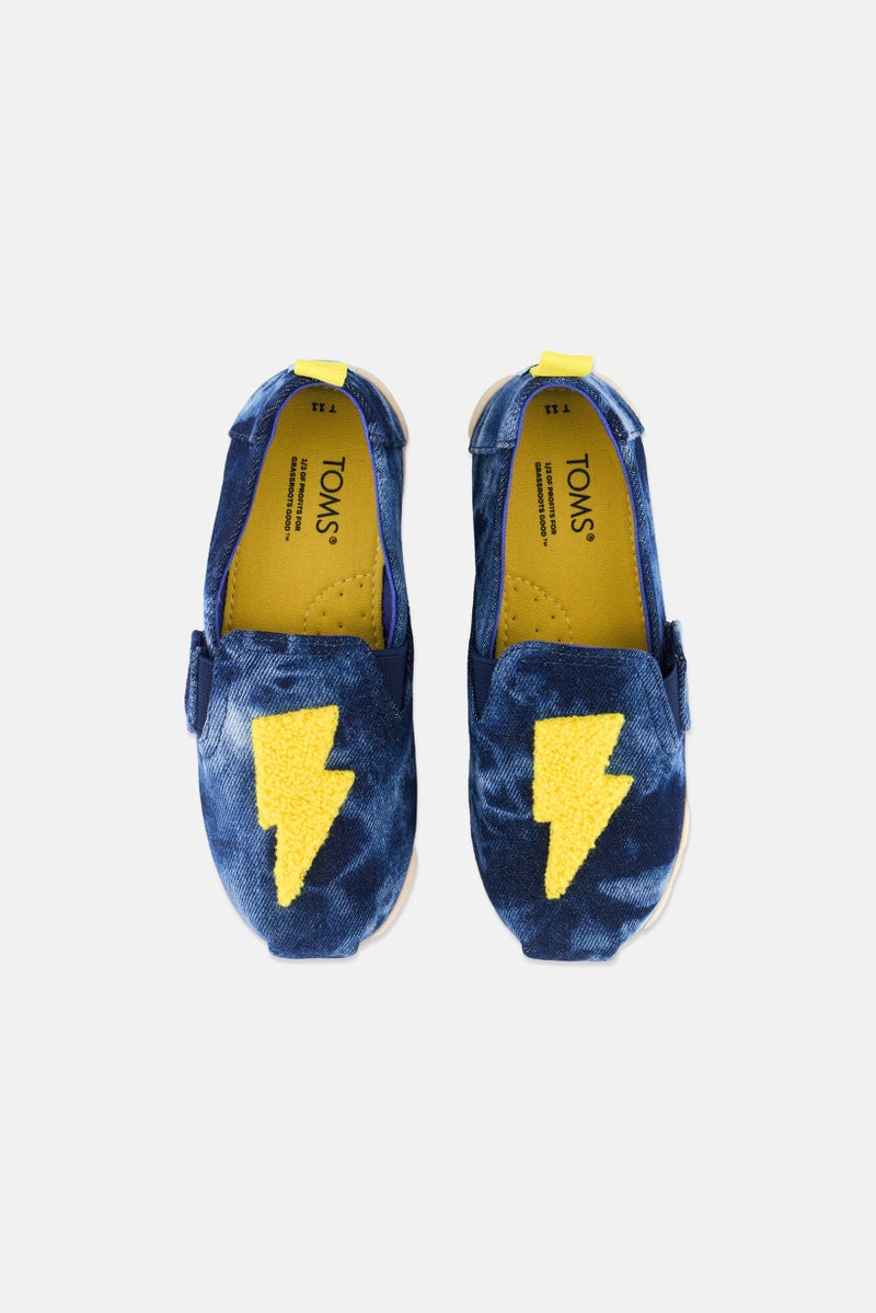 TOMS Toddlers Boy Alpargata Twin Gore Slip On Shoes, Blue - Image 3
