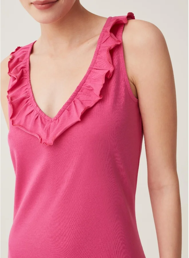 او في اس Ovs V-Neck Nightdress With Frills