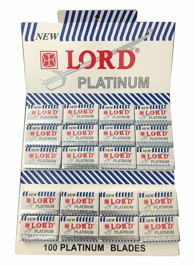 Lord Platinum Double Edge Safety Razor Blades, 100 blades (5x20) - Image 1