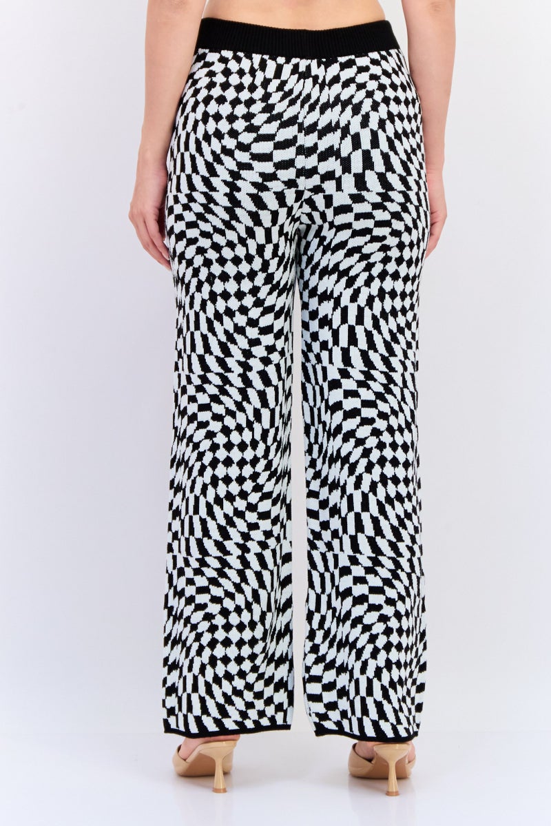 DeFacto Women Regular Fit Checkered Straight Leg Pants, Multicolor - Image 3