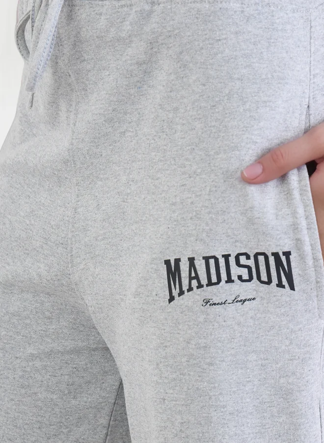 Styli Styli Grey Wide Leg Joggers with Drawstring