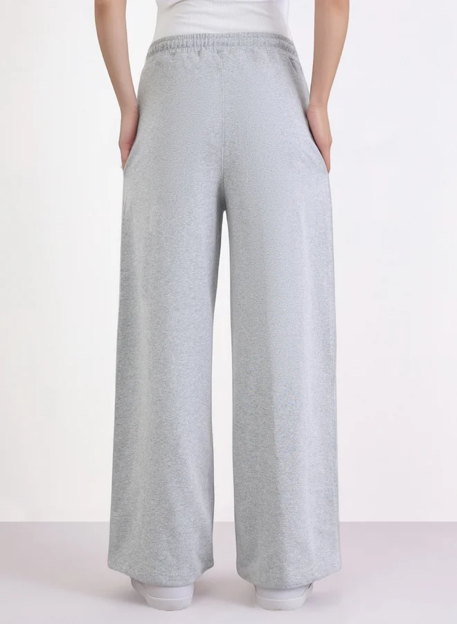 Styli Styli Grey Wide Leg Joggers with Drawstring