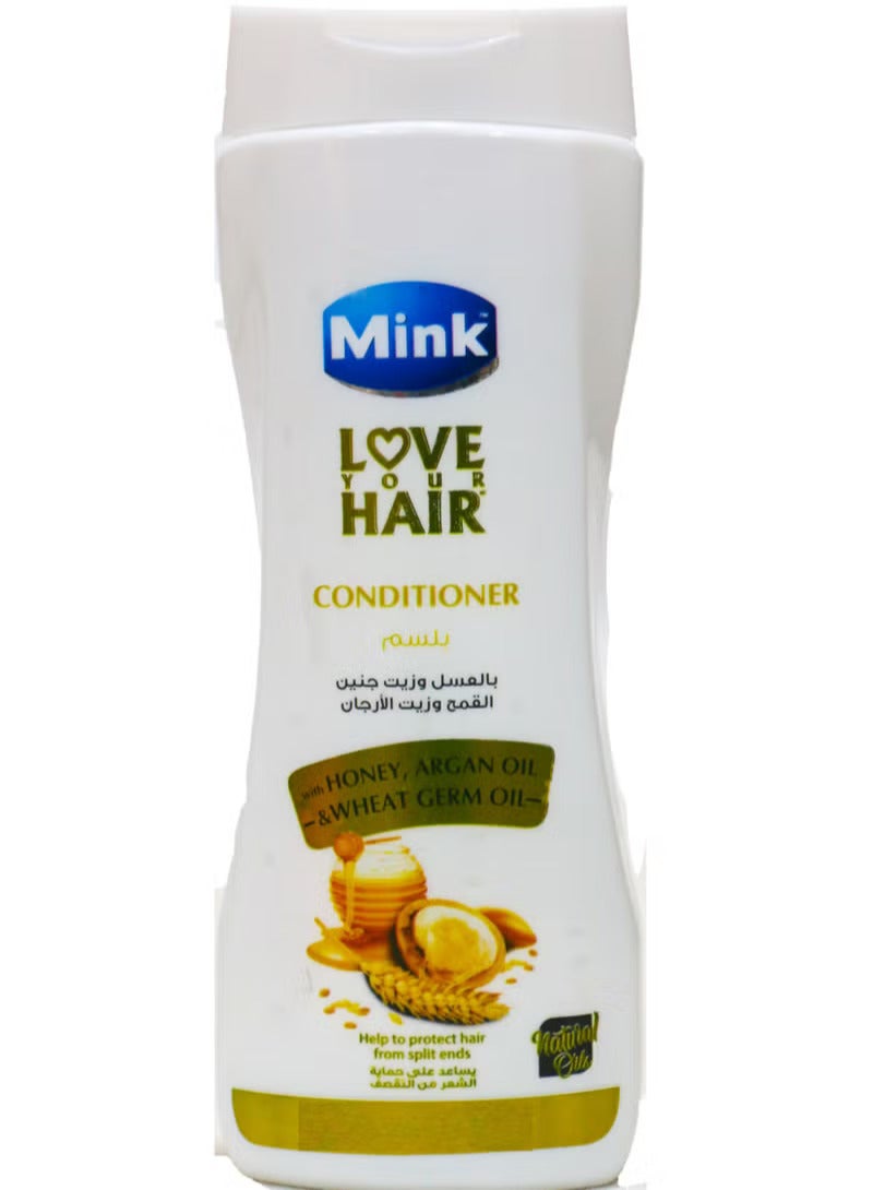 منك مينك بلسم للشعر بالعسل والقمح وزيت الأرغان 400 مل