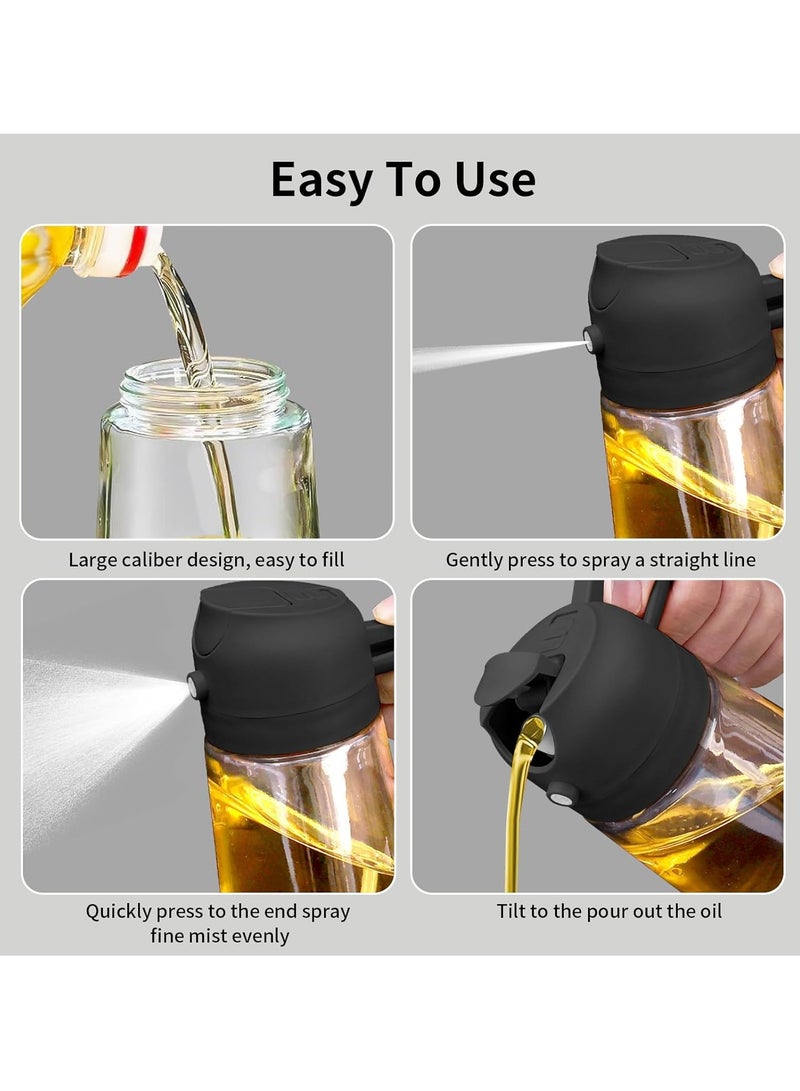 HOMESTAR 2pcs Glass Oil Sprayer & Pourer 2-in-1, Portable Olive Oil Dispenser with Adjustable Spray Nozzle for Fat Reduction, PVC-Free Kitchen & BBQ Cooking Tools (White, Black), Oil Sprayer Bottle for Cooking, Healthy Cooking Tool, Sleek Kitchen Tool, Highquality Sprayer, Kitchen Spray Bottle, Home Cooks - Image 5