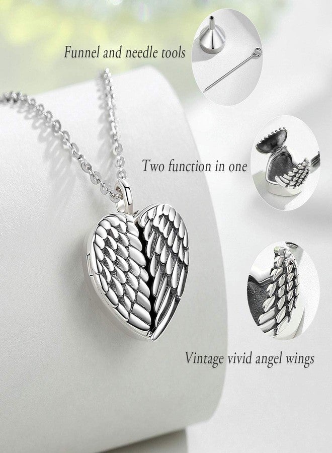 EUDORA Cremation Urn Locket Necklace 925 Sterling Silver Heart Picture Necklace for Women Men Pendant Jewelry Dog Cat Human Ashes, 20 inches Chain - Image 2