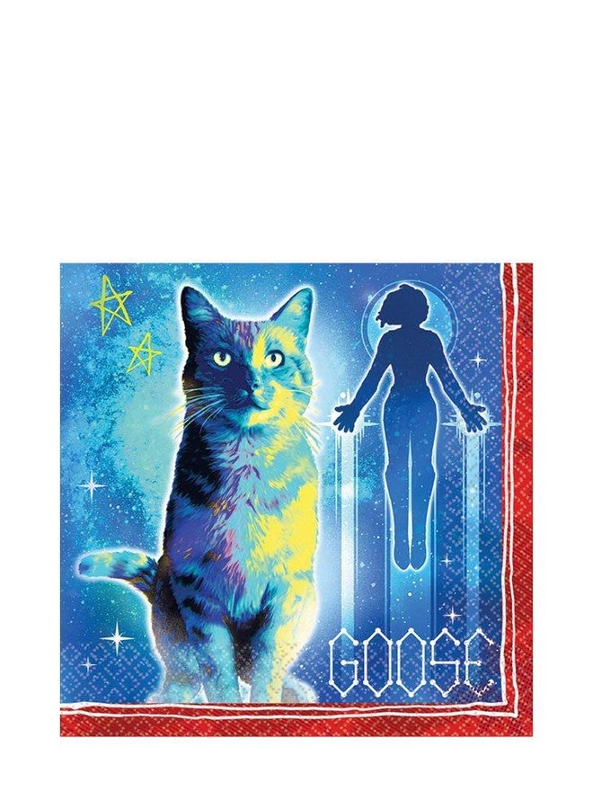 Amscan مناديل حفلات الغداء الزرقاء كابتن مارفل غوس 6.5" × 6.5" 16 قطعة - Image 2