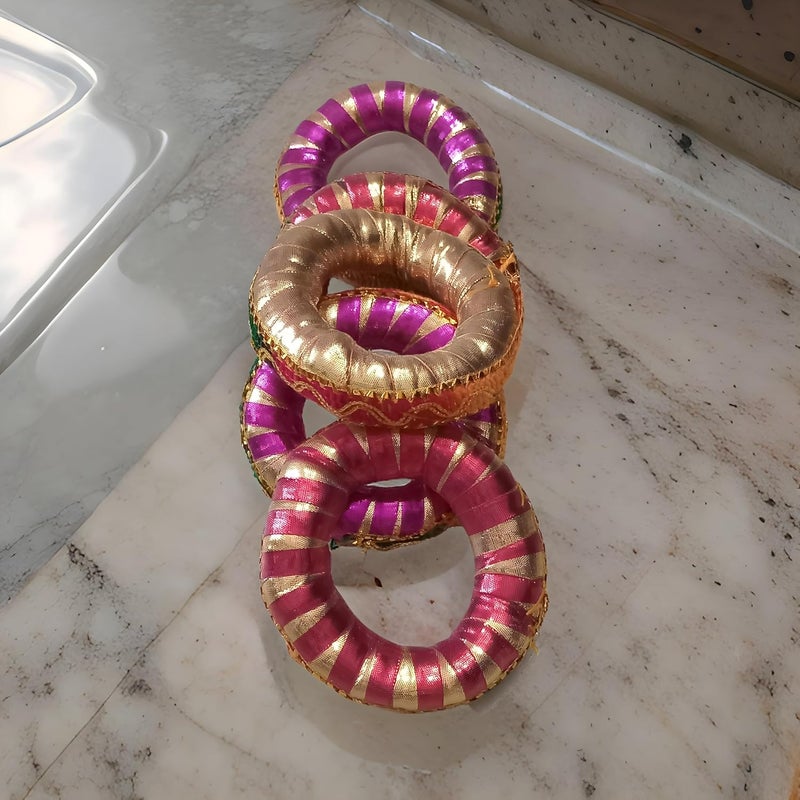 Multicolor Decorated Indhoni Pot Holder for Kalash Perfect for Marriage Navratri and Festive Functions  - Image 4