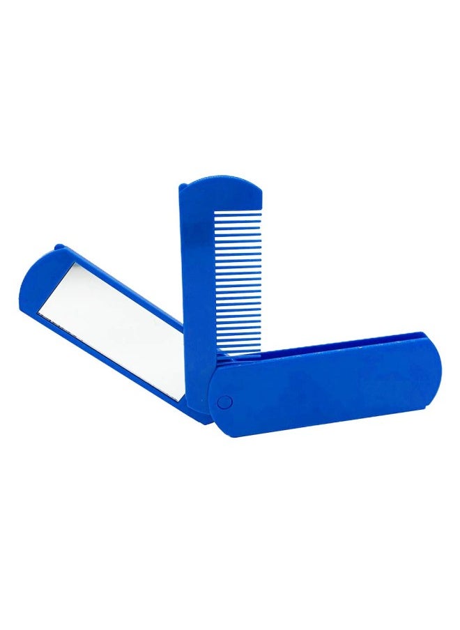 silvercnc 2 In 1 Foldable Beard Comb Mustache Shaving With Makeup Mirror For  - Image 2