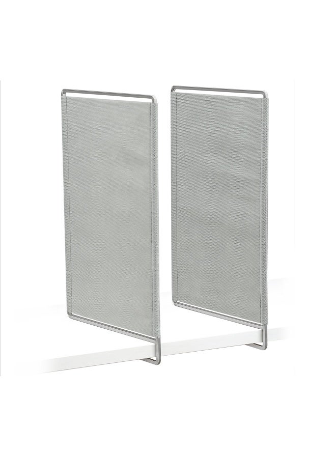 LYNK PROFESSIONAL HOME Shelf Dividers  Linen Closet Organizers and Storage  Linen Storage  Closet Organization  Towel Organizer for Closet Set of 2  Platinum - Image 3