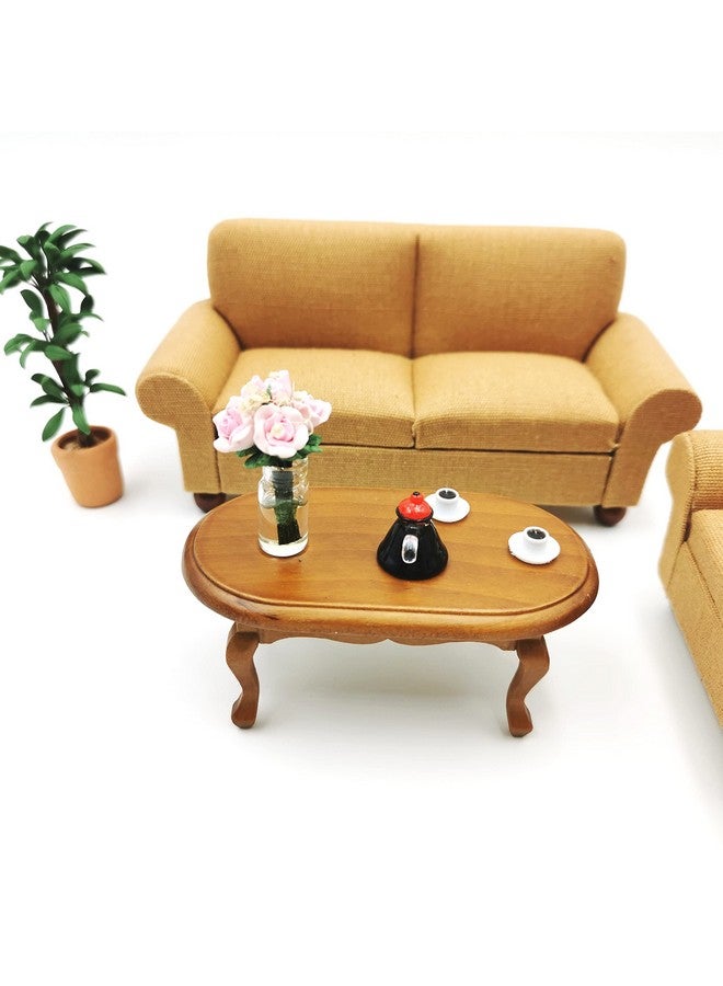 SXFSE Dollhouse Decoration Accessories,1/12 Mini Dollhouse Furniture Miniature Teatable Coffee Table Living Room Toy - Image 4