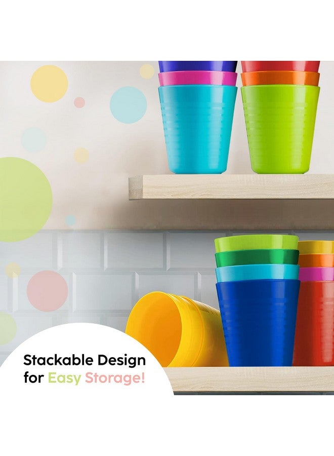PLASKIDY Kids Plastic Cups Set of 12 Toddler Cups 8 Ounce Children Drinking Tumblers - Reusable Dishwasher Safe BPA Free - Image 4