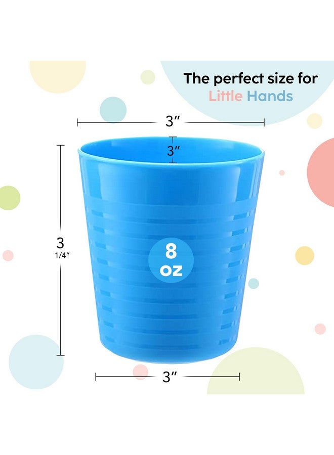 PLASKIDY Kids Plastic Cups Set of 12 Toddler Cups 8 Ounce Children Drinking Tumblers - Reusable Dishwasher Safe BPA Free - Image 3
