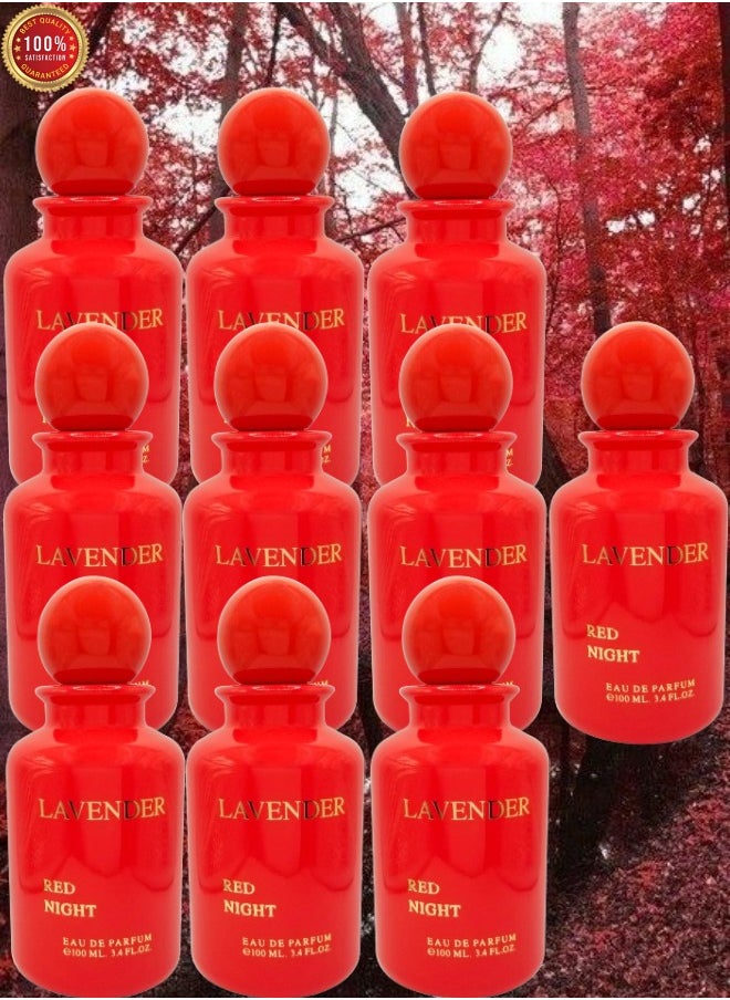Lavender 10 Pieces Lavender Red Night Perfume 100ml EDP  - Image 1