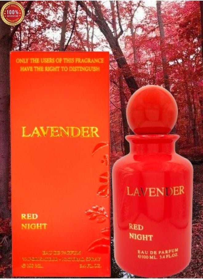 Lavender 10 Pieces Lavender Red Night Perfume 100ml EDP  - Image 2
