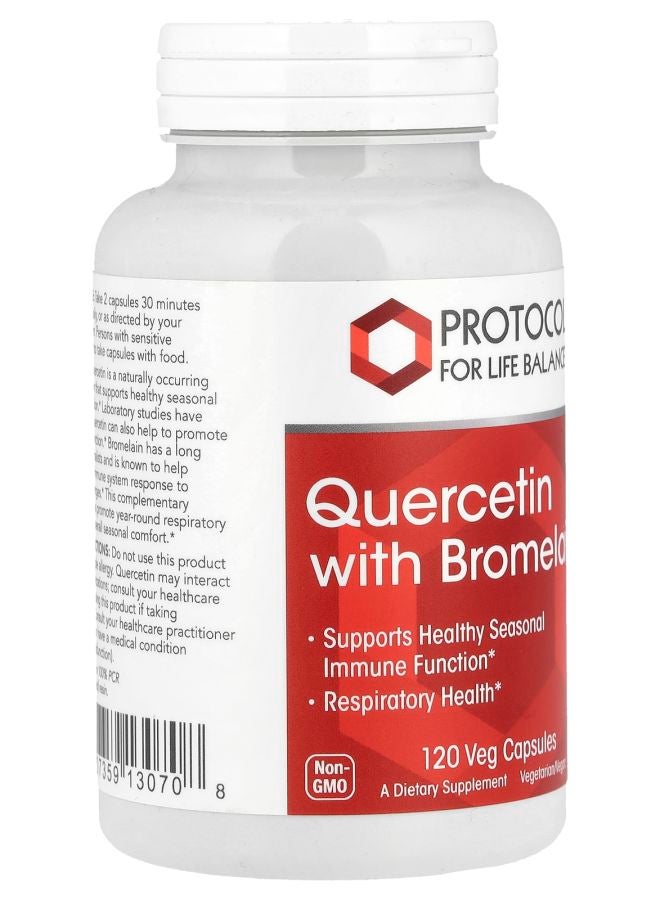 Protocol For Life Balance Quercetin with Bromelain 120 Veg Capsules - Image 2