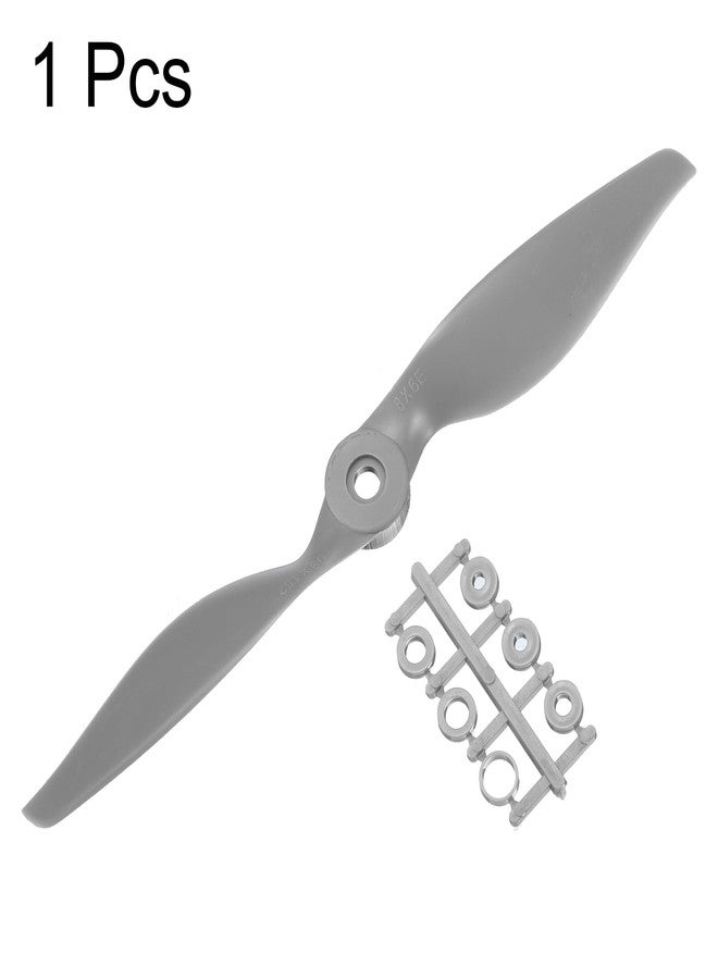MECCANIXITY 8x6 Inch Propeller RC Propellers 2-Vane Blades Props Gray with Adapter Rings for RC Airplane Aircraft Prop Replacement - Image 3
