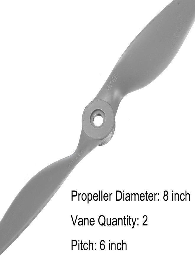 MECCANIXITY 8x6 Inch Propeller RC Propellers 2-Vane Blades Props Gray with Adapter Rings for RC Airplane Aircraft Prop Replacement - Image 4
