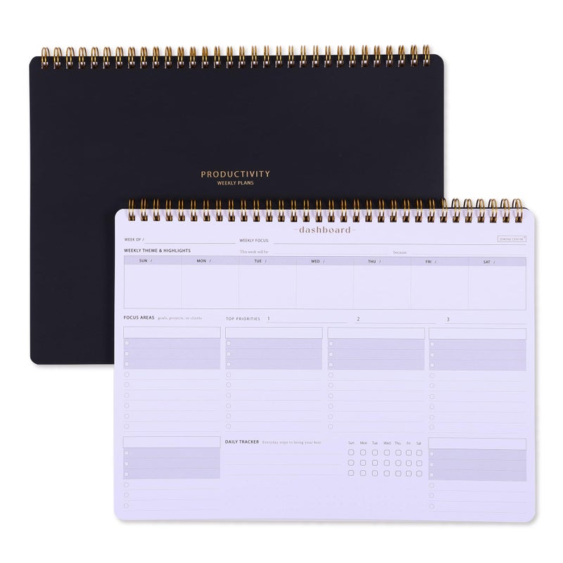 ZERONE CENTRE Sunday Start Weekly Planner with Habit Tracker - 8.5Ã—11" Professional Productivity Tools to Organize Your Daily Tasks, Goals, Projects - Dashboard Desk Pad - ADHD To-Do List Notepad - Image 1